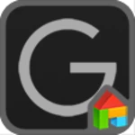 grey in black android application logo